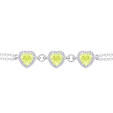 Asfour Crystal Tennis Bracelet With Turquoise Pear & Emerald Zircon In 925 Sterling Silver